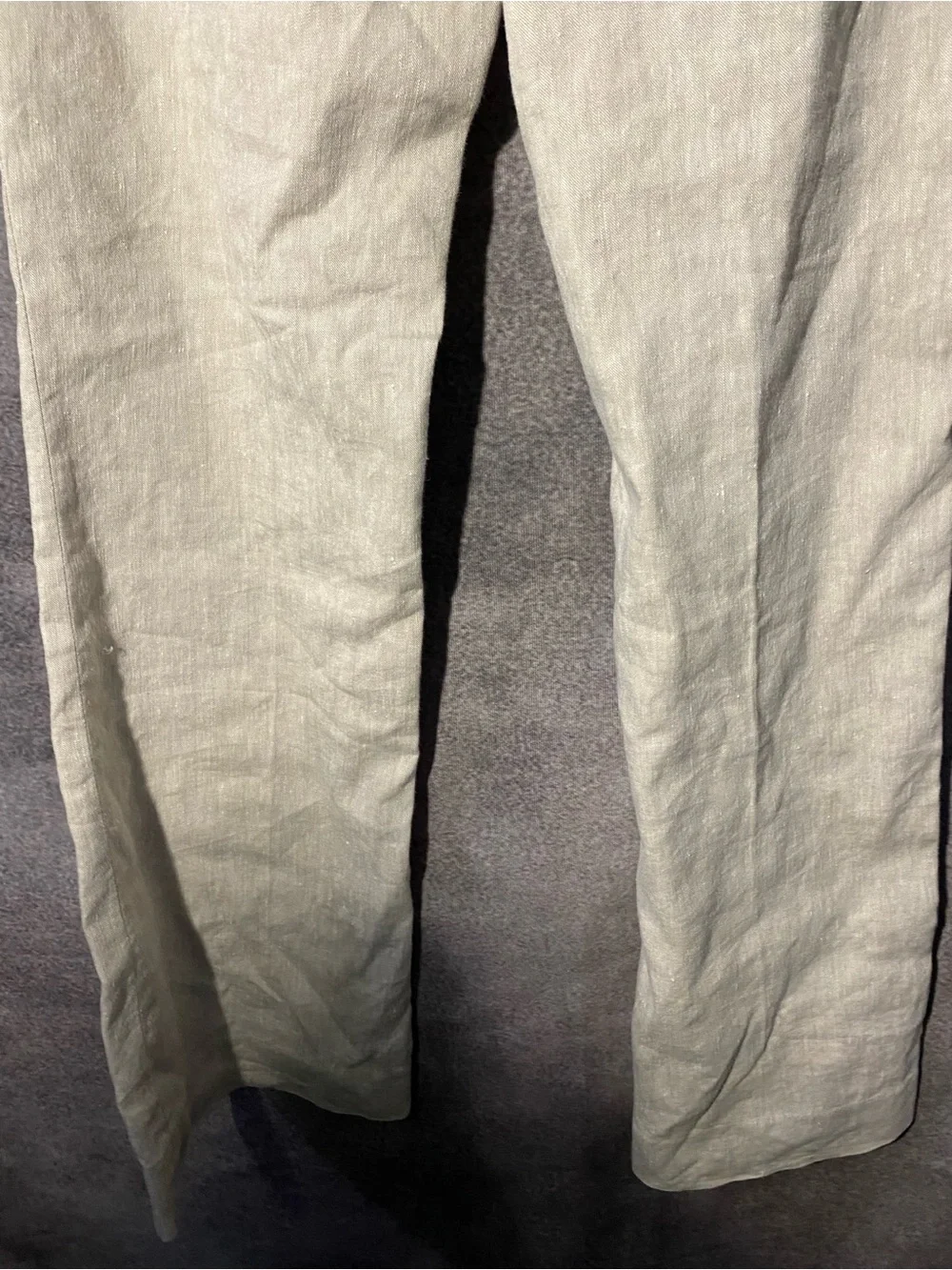 ⁠GAP Perfect Trouser Pants 4R Beige Tan Linen Blend Stretch Mid Rise Straight⁠